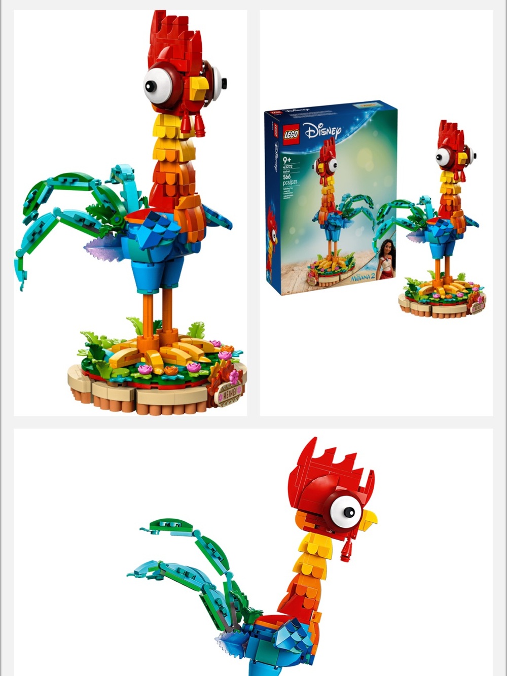 Disney Multicolor Heihei Bird Model - Red, Orange, Yellow, Blue, Green